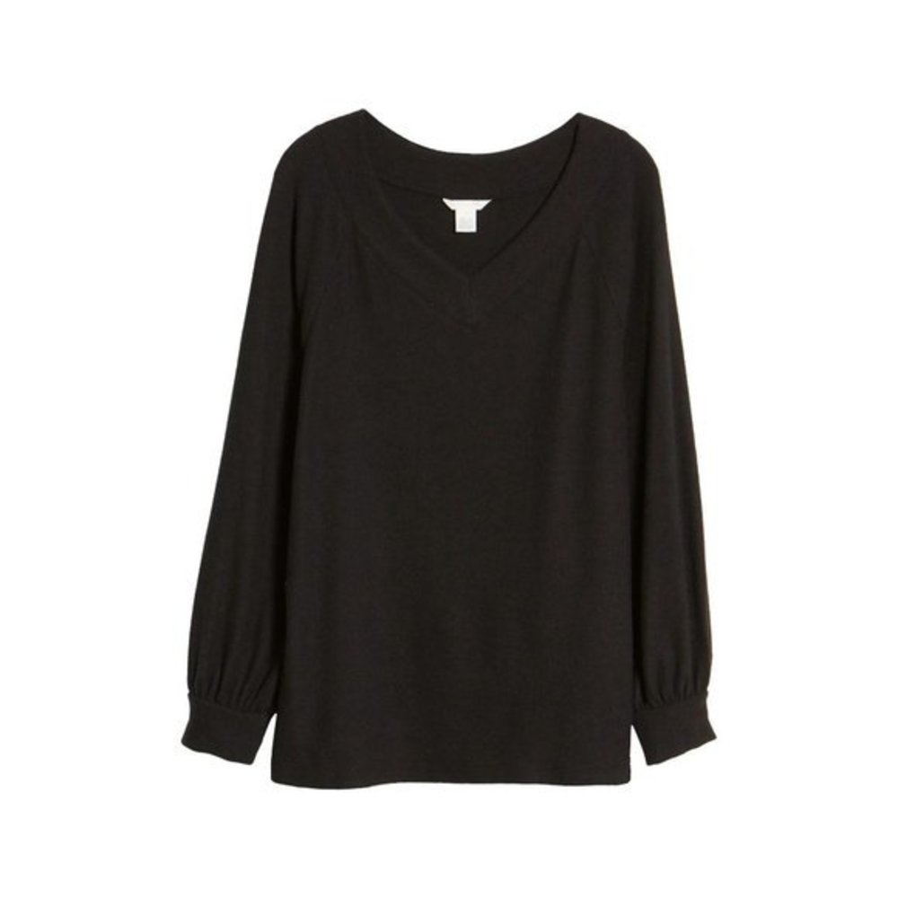 CASLON Raglan Sleeve Knit Top in Black - XS - Picture 5 of 5